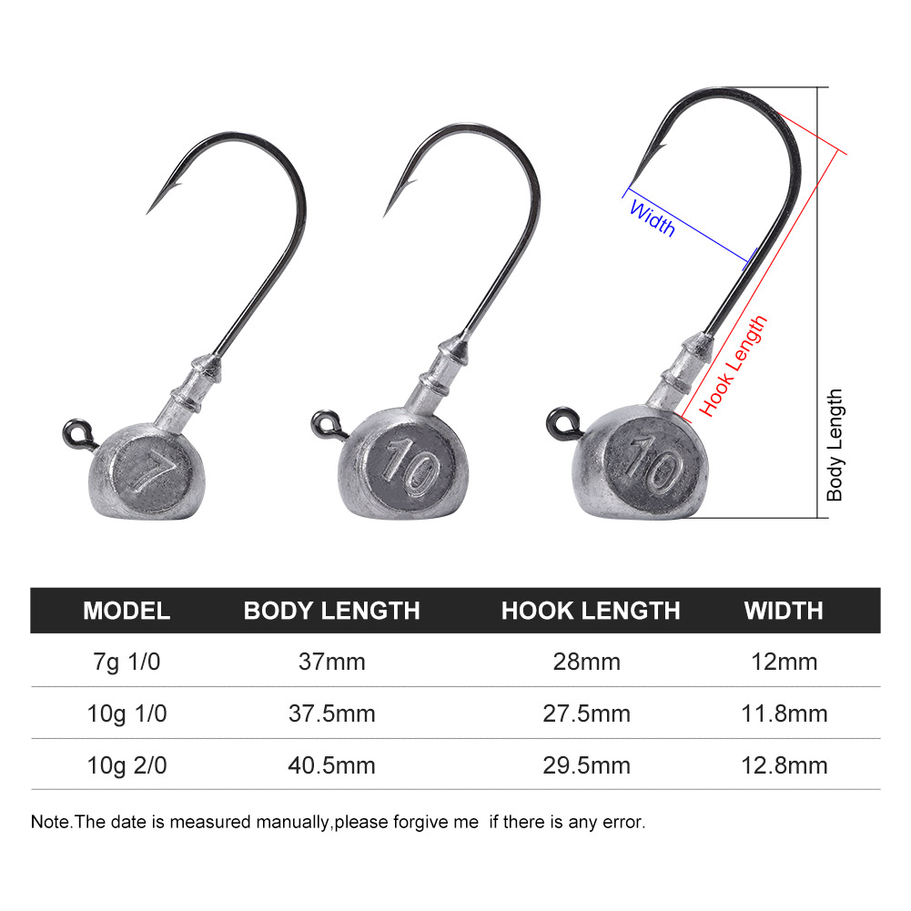 Noeby Jig Head 7g 10g 1/0 2/0  – Fishing Hook Offset recenzja i cena