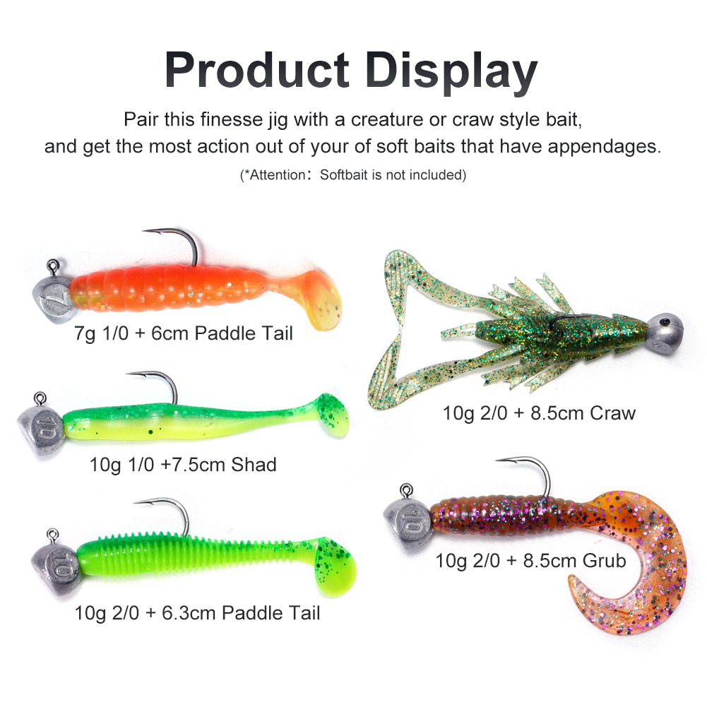 Noeby Jig Head 7g 10g 1/0 2/0  – Fishing Hook Offset recenzja i cena
